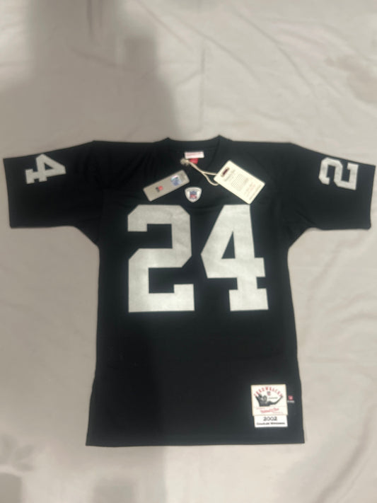 Las Vegas Raiders NFL Mitchell & Ness Throwback Authentic #24 2002 Charles Woodson Men’s Jersey