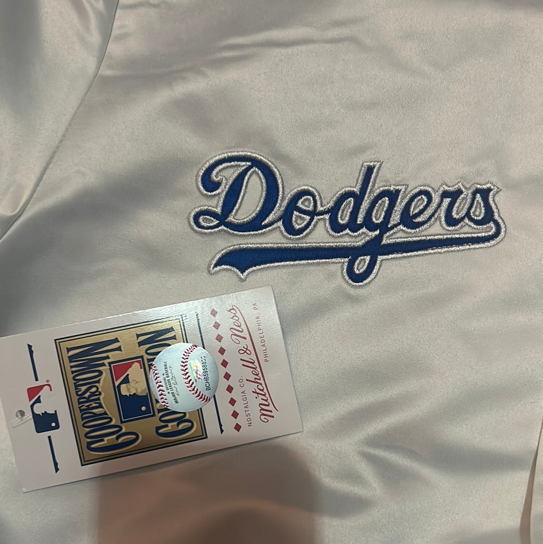 Los Angeles Dodgers MLB Mitchell & Ness Cooperstown Collection “100 Anniversary 1890-1990” & “1988 World Series” Patch Satin Mens Jacket