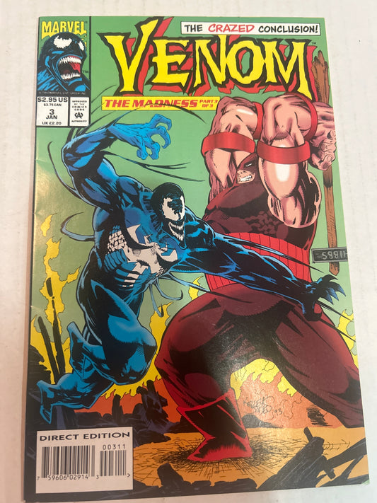 Venom The Madness Part 3 of 3 "The Crazed Conclusion!" by Marvel Comics Group 1999 Comic Book