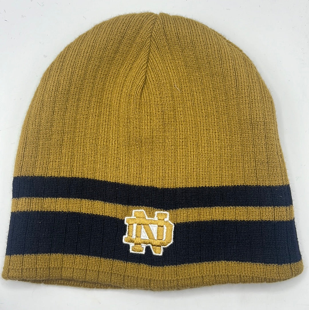 Notre Dame Fighting Irish University Striped Revesible Officially Licensed Collegiate Beanie