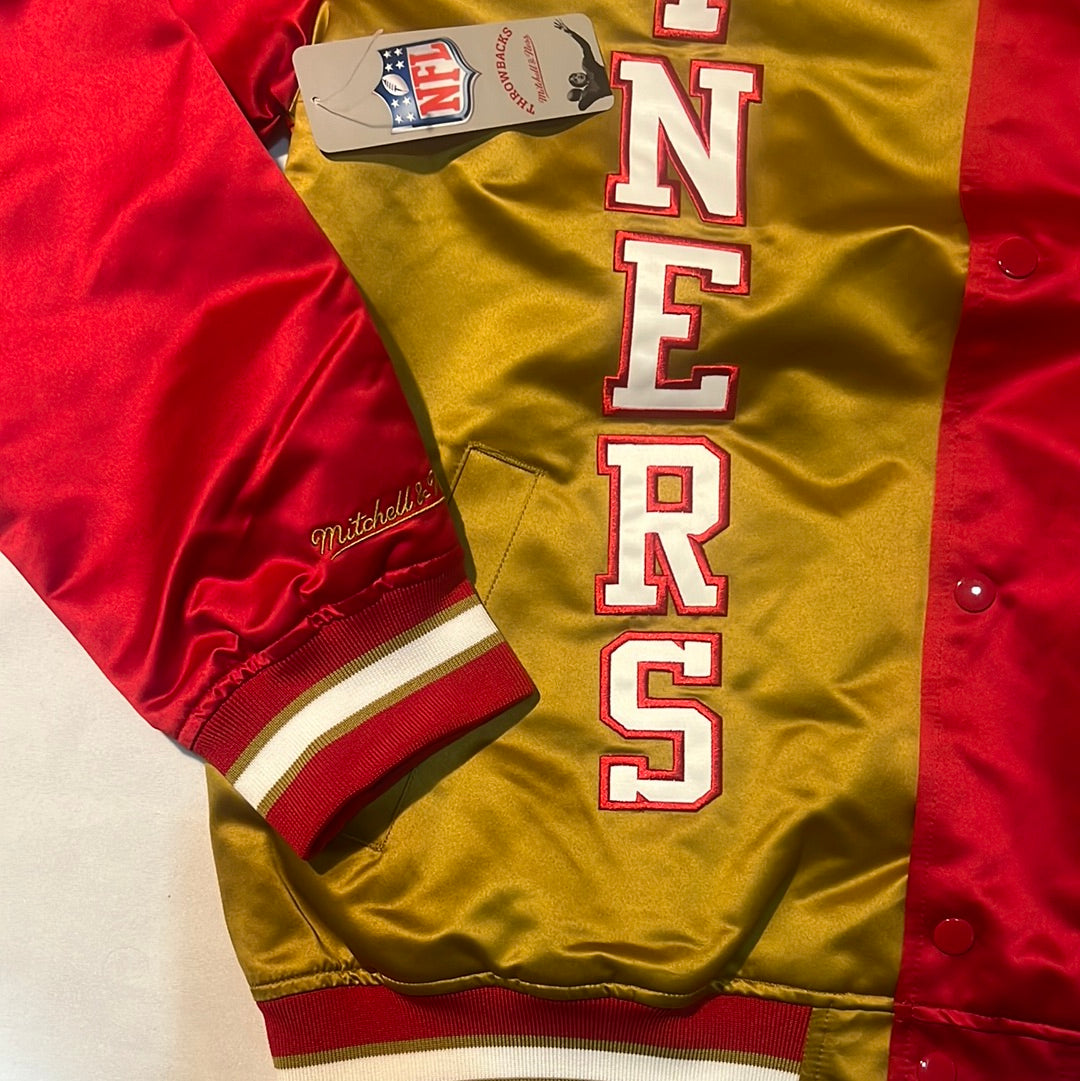 San Francisco 49ers NFL Mitchell & Ness Nostalgia Co Throwback Mens Satin Jacket