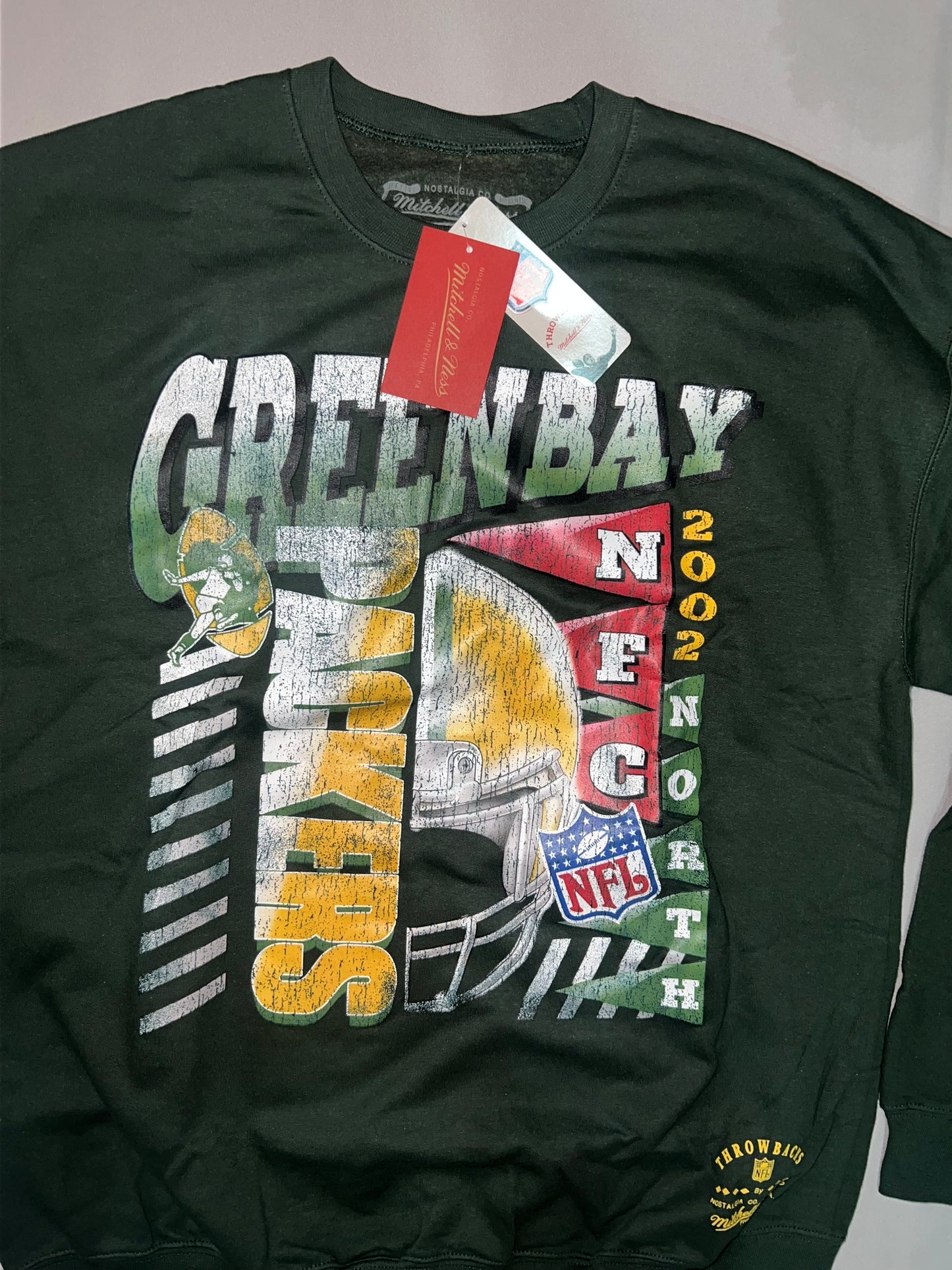 Green Bay Packers NFL Mitchell & Ness Throwback Easy Cool Crewneck Sweatshirt