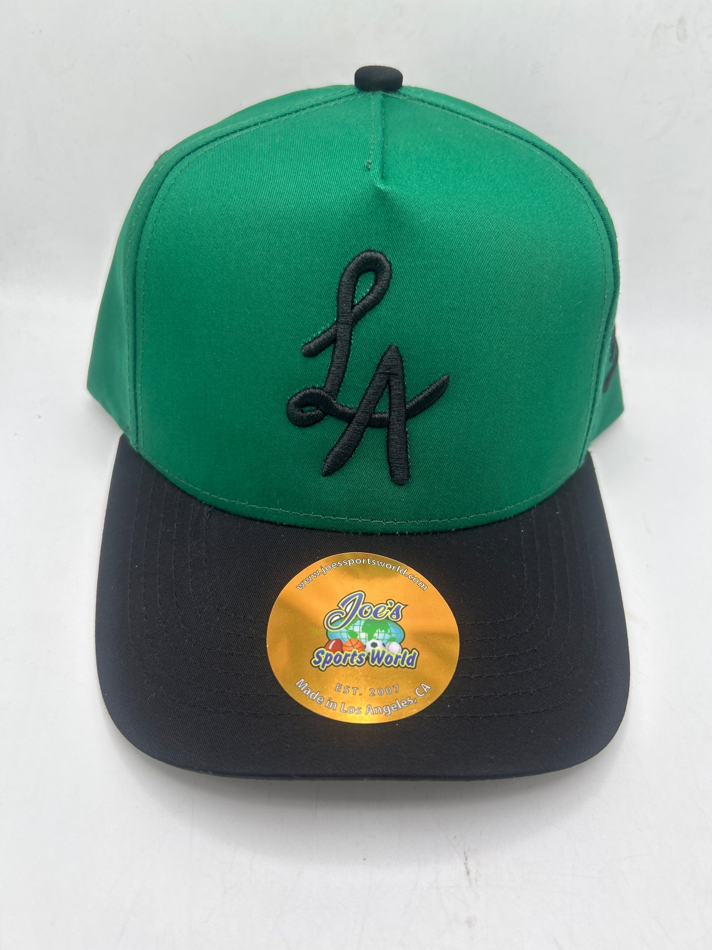 Los Angeles JSW Private Label Green/ Black A-Frame Snapback