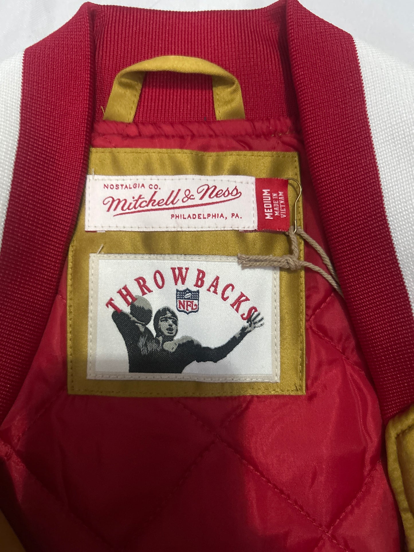 San Francisco 49ers NFL Mitchell & Ness Nostalgia Co Throwback Heavyweight Mens Satin Jacket