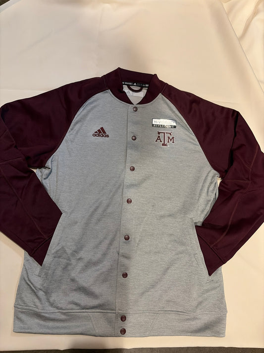 Texas A&M Aggies Adidas Collegiate Product Full Button Up Varsity Style Jacket