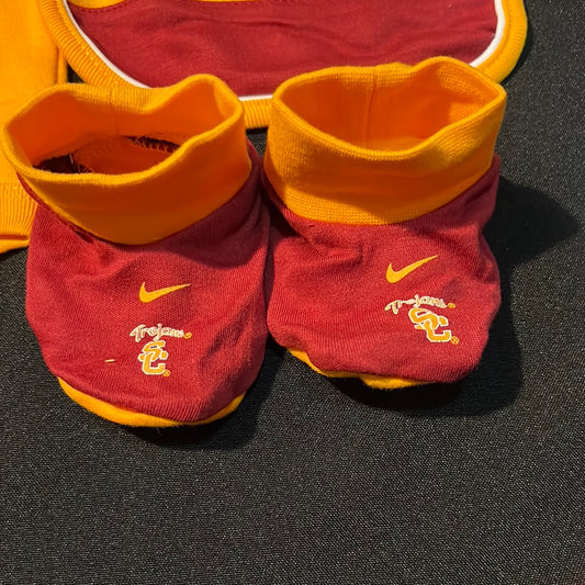 USC Trojans Nike “Trojans SC” 3-piece Onesie with Bib and Booties