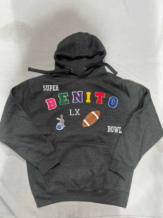 NFL Superbowl LX 2026 JSW Private Label "BENITO" Black Authentically Unique Patched Hoodie