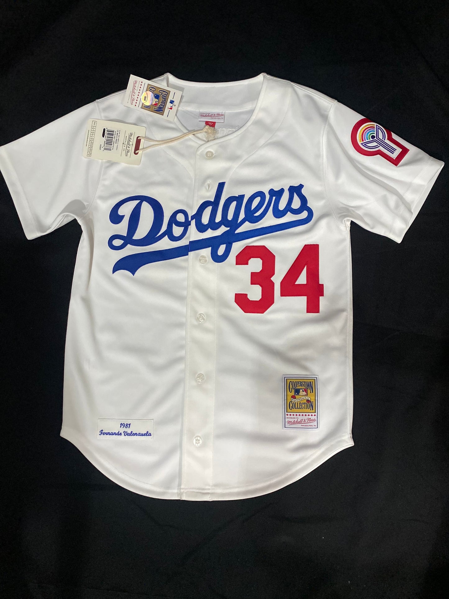 Los Angeles Dodgers MLB Mitchell & Ness Cooperstown Collection #34 Valenzuela Authentic Home 1981 Mens Jersey