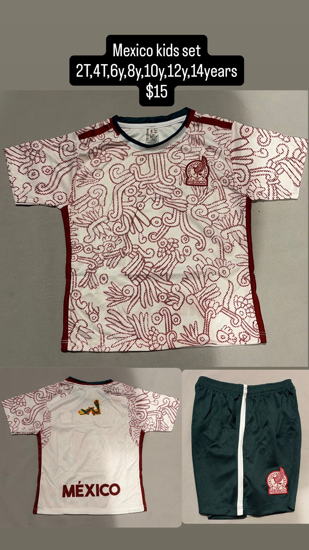 Mexico Kids and Youth Set Jersey and Shorts