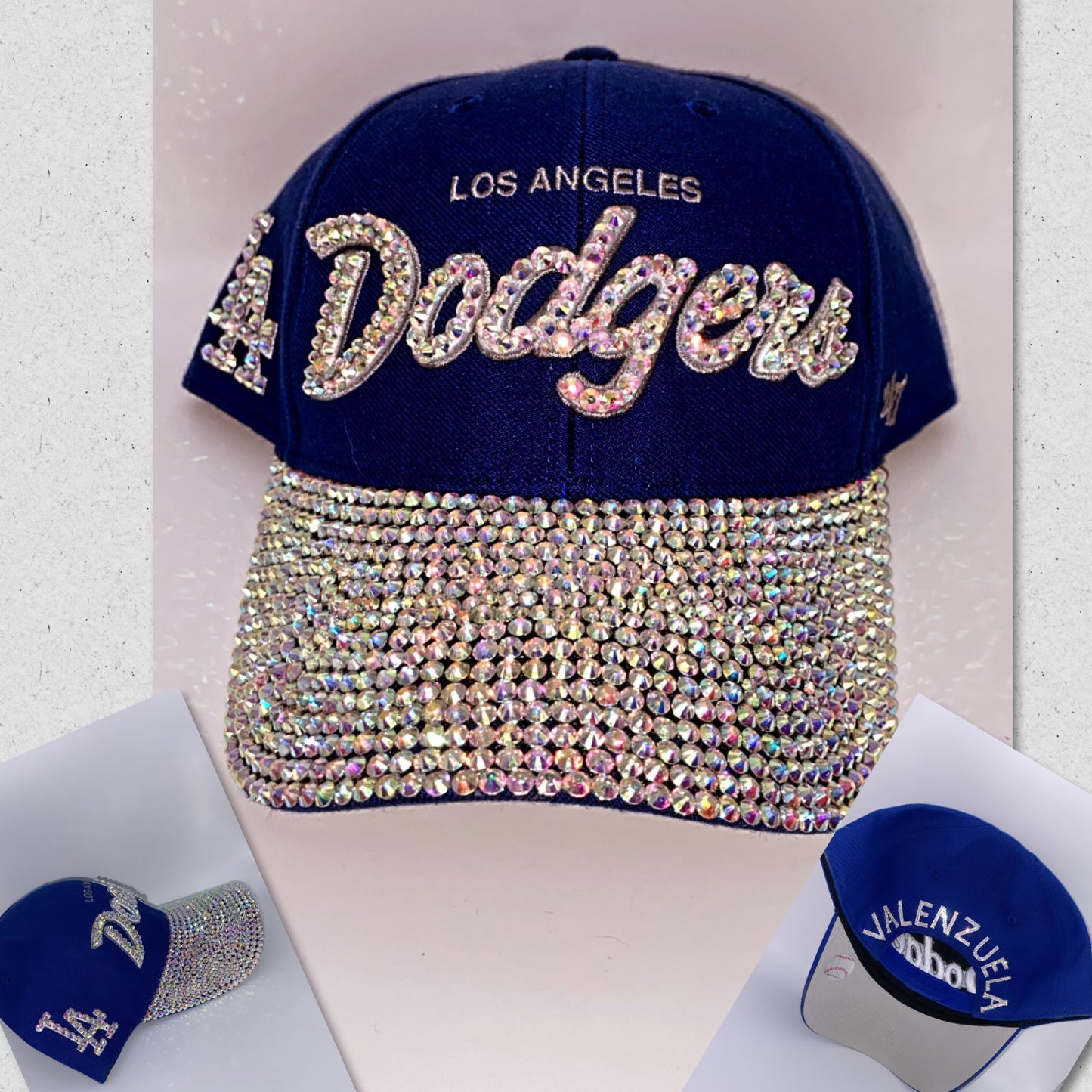 Los Angeles Dodgers MLB ‘47MVP Valenzuela Bedazzle Visor Adjustable Hat