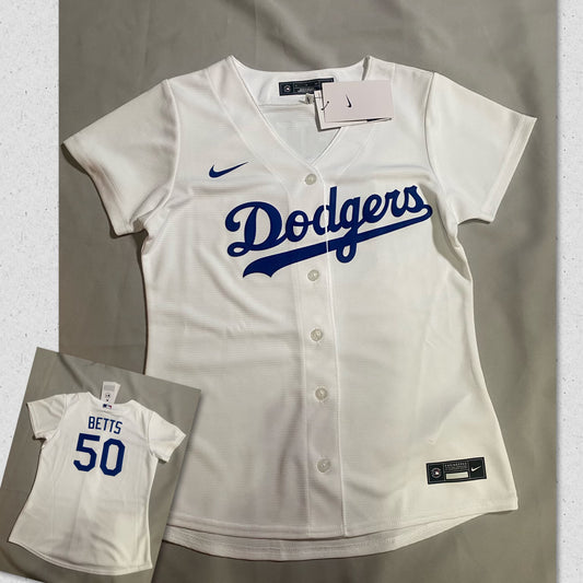 Los Angeles Dodgers MLB Nike Genuine Merchandise #50 Betts Women Jersey White