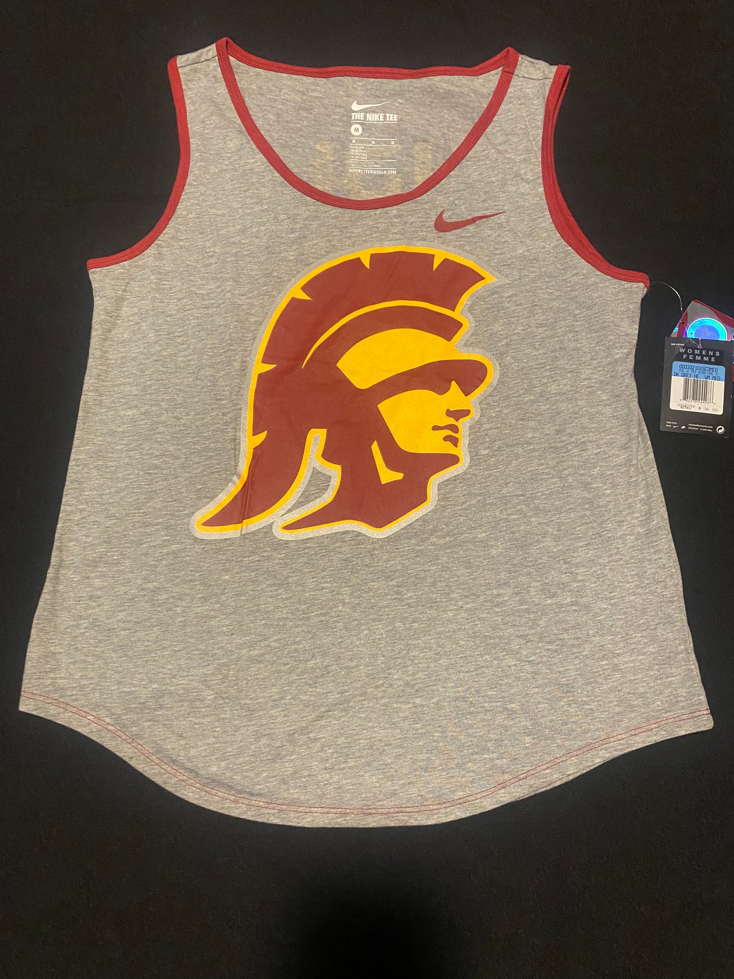 USC Trojans Nike Dri-Fit Printed Tank Top For Women Trojan Logo