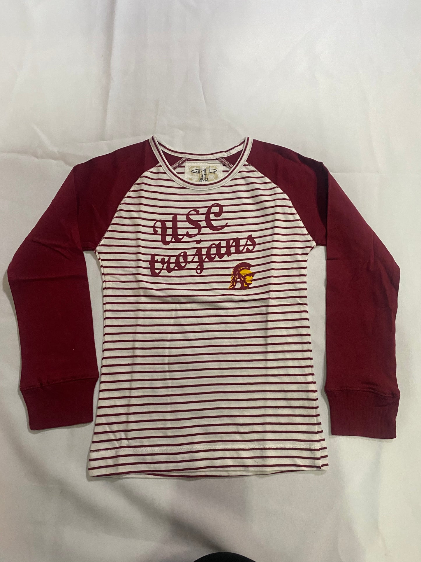 USC Trojans Long Sleeve Striped Raglan Kids and Youth Shirt