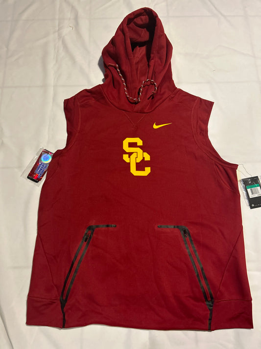 USC Trojans Nike Dri-Fit Cardinal Hooded Vest for Men