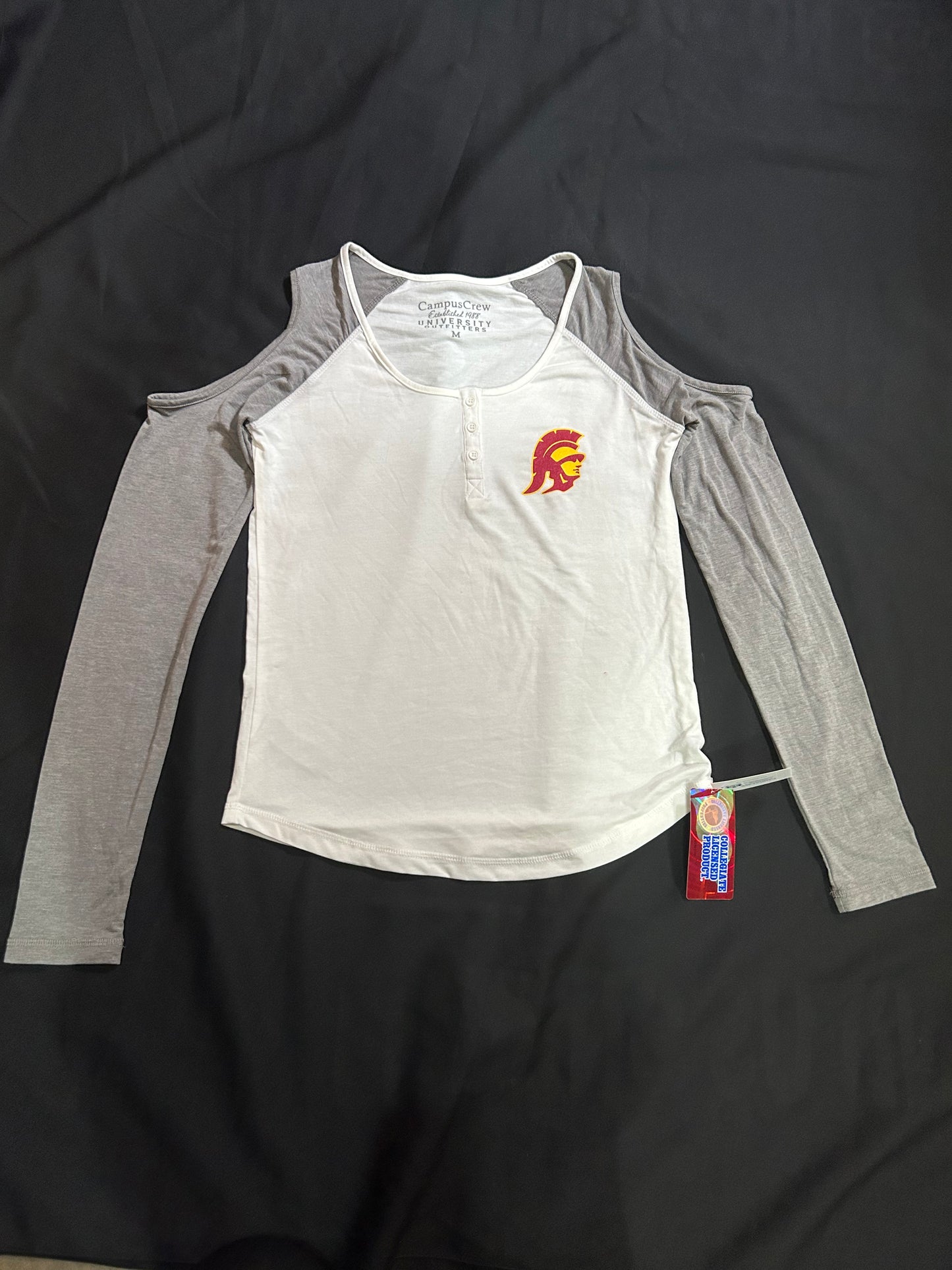 USC Trojans University Outfitters Women’s Long Sleeve Open Shoulder Shirt