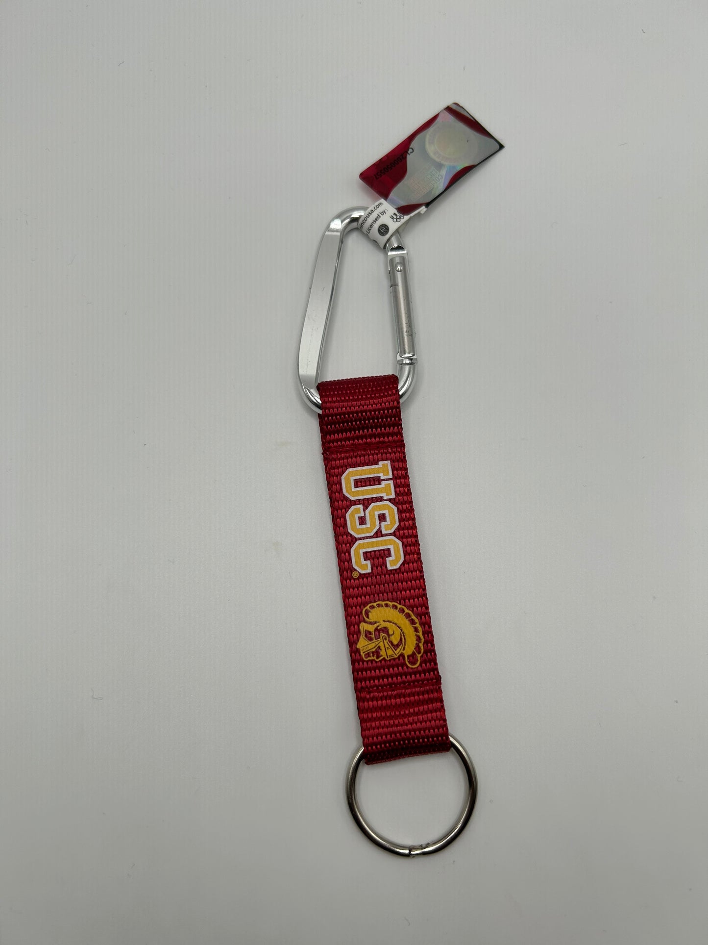 USC Trojans Cardinal with Logo Carabiner Lanyard Keychain