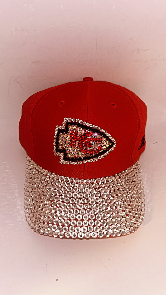 Kansas City Chiefs NFL Team bedazzle Visor Adjustable Hat