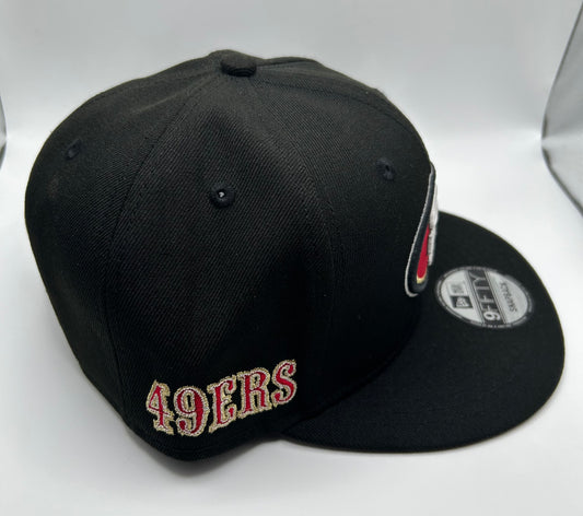 San Francisco 49ers NFL New Era 9Fifty Country Embroidered Style Lettering Black SnapBack