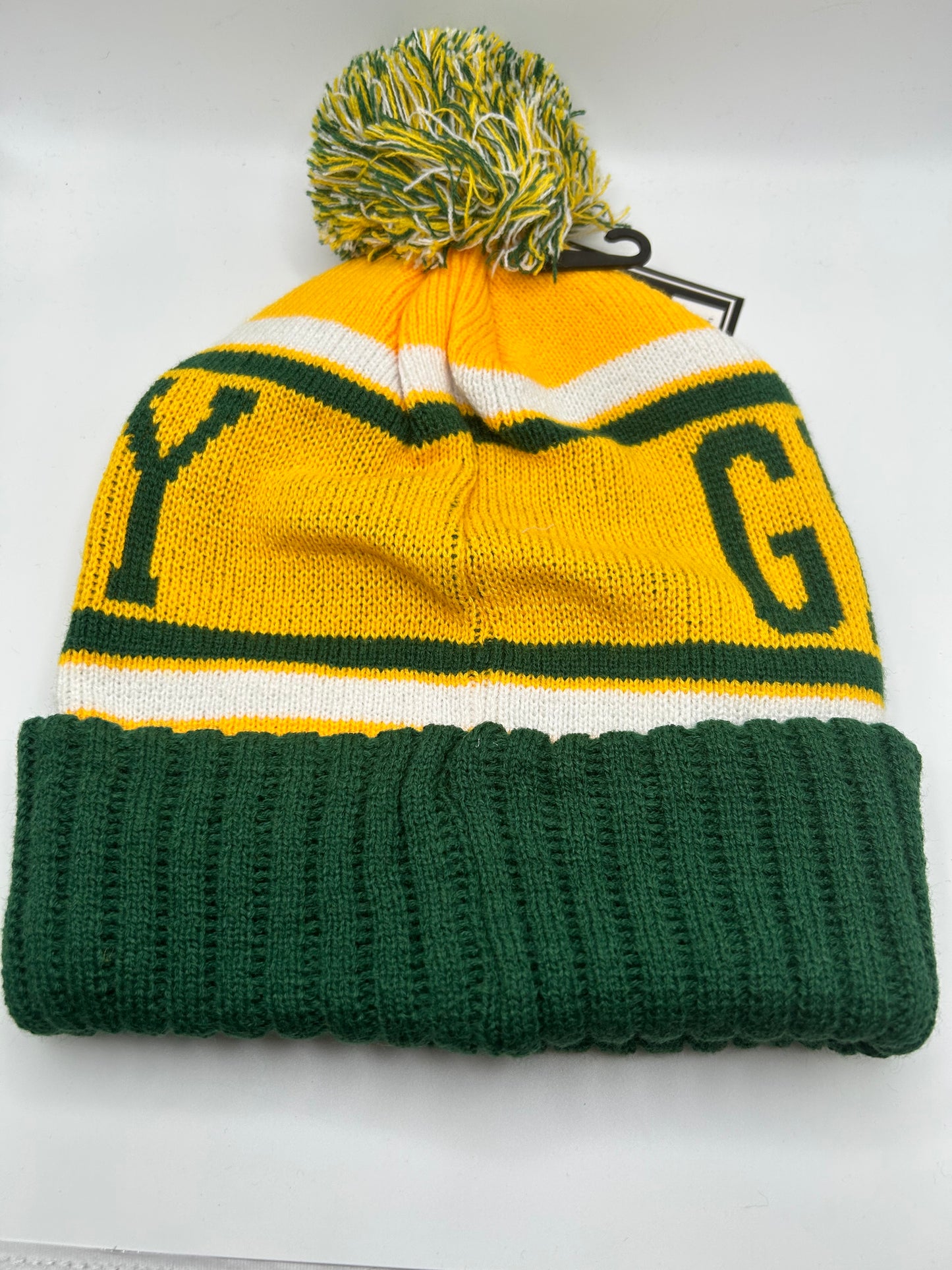 Green Bay Headwear Cuffed Knit Beanie with Pom - Green/Yellow