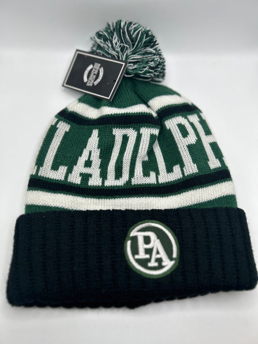 Philadelphia Headwear Cuffed Knit Beanie with Pom