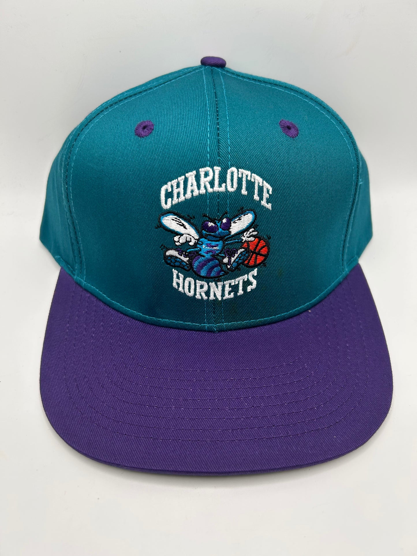 Vintage Charlotte Hornets Adidas Hardwood Classics 90s Purple Teal SnapBack