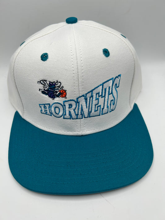 Vintage Charlotte Hornets NBA Teal and White Adidas SnapBack