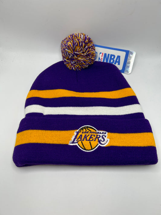 Los Angeles Lakers NBA Striped Adult Beanie