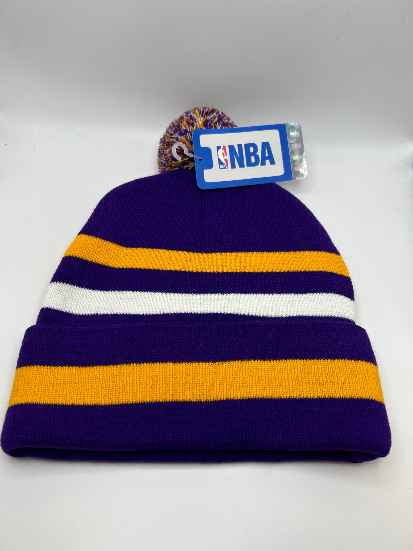 Los Angeles Lakers NBA Striped Adult Beanie