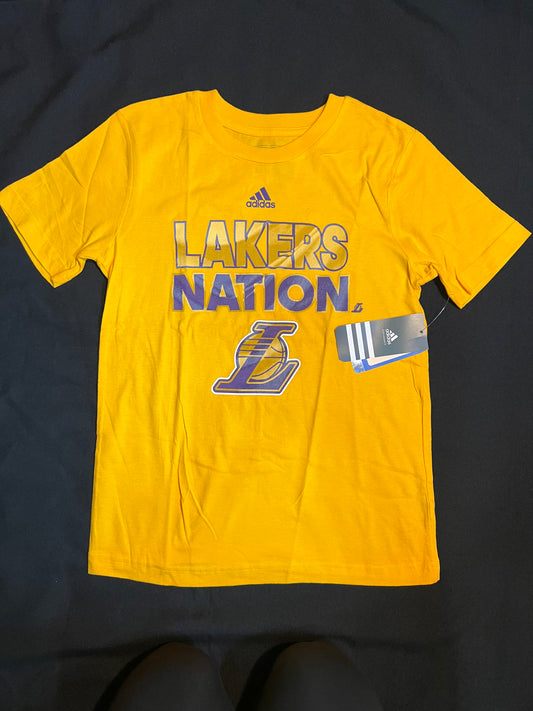 Los Angeles Lakers NBA Adidas #24 Bryant Youth Yellow “Lakers Nation” T-Shirt - Purple