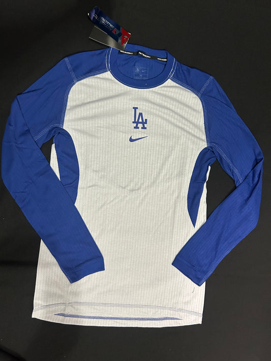Los Angeles Dodgers MLB Nike Authentic Collection Gray/Royal Game Performer Pullover Sweatshirt