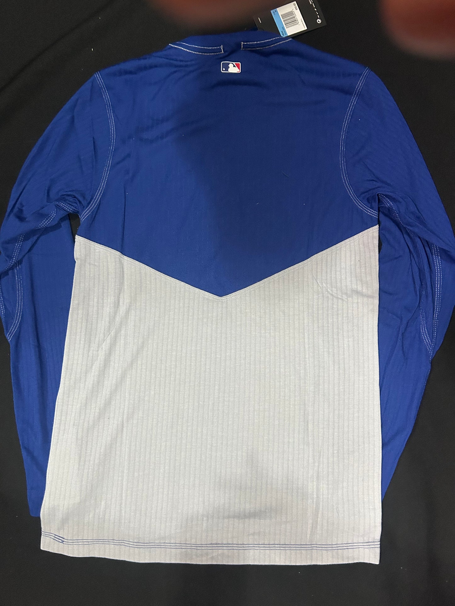 Los Angeles Dodgers MLB Nike Authentic Collection Gray/Royal Game Performer Pullover Sweatshirt