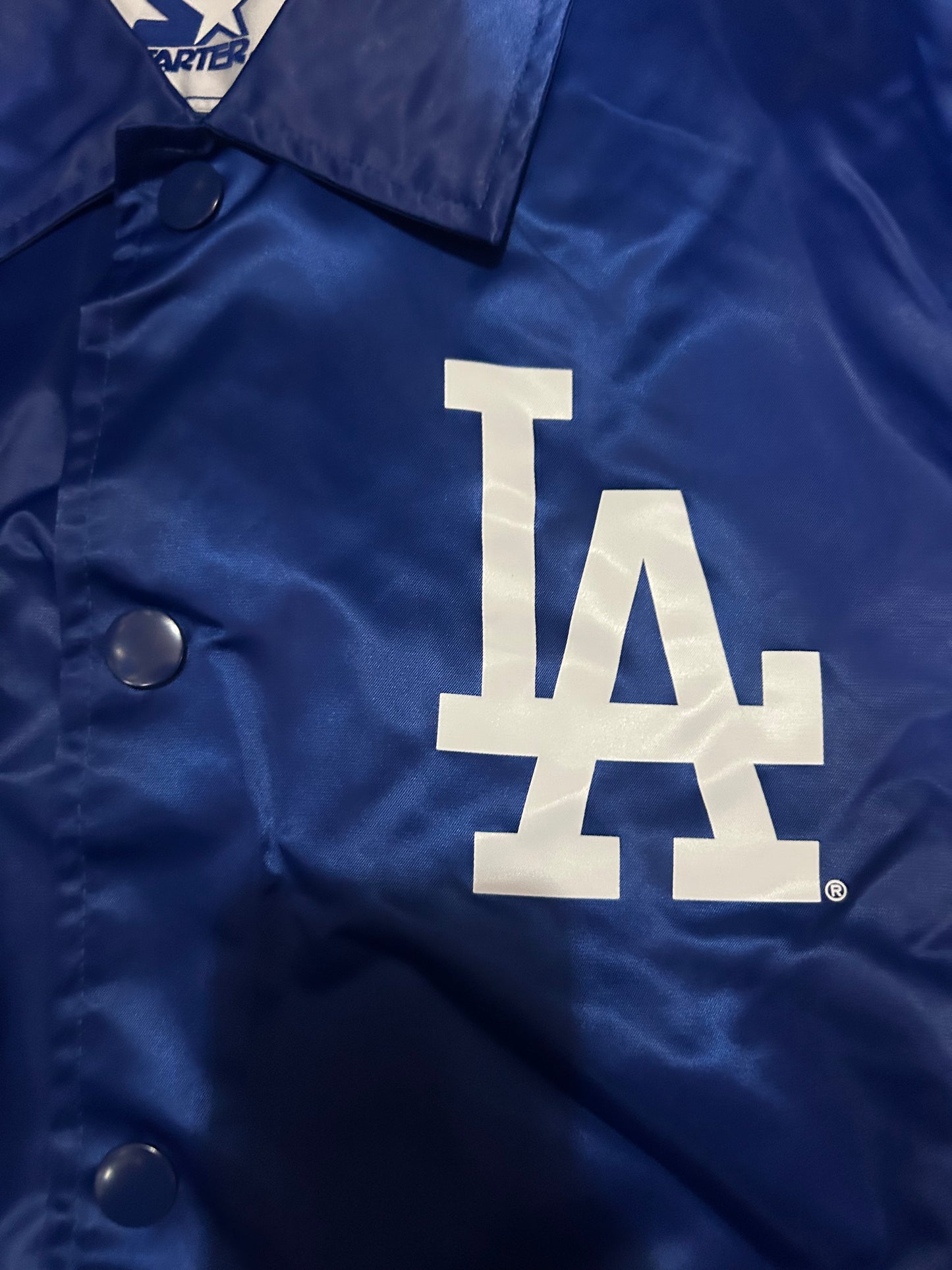 Los Angeles Dodgers MLB Starter 90s Blue Satin Men Ice Cube Jacket