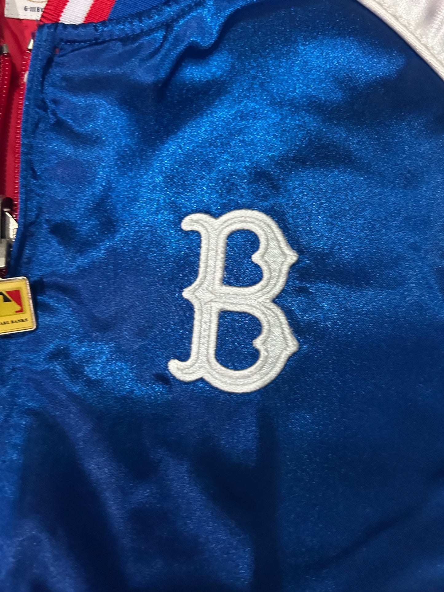 Brooklyn Dodgers MLB Cooperstown Collection Vintage Satin Bomber Full Zip-Up Reversible Women Jacket