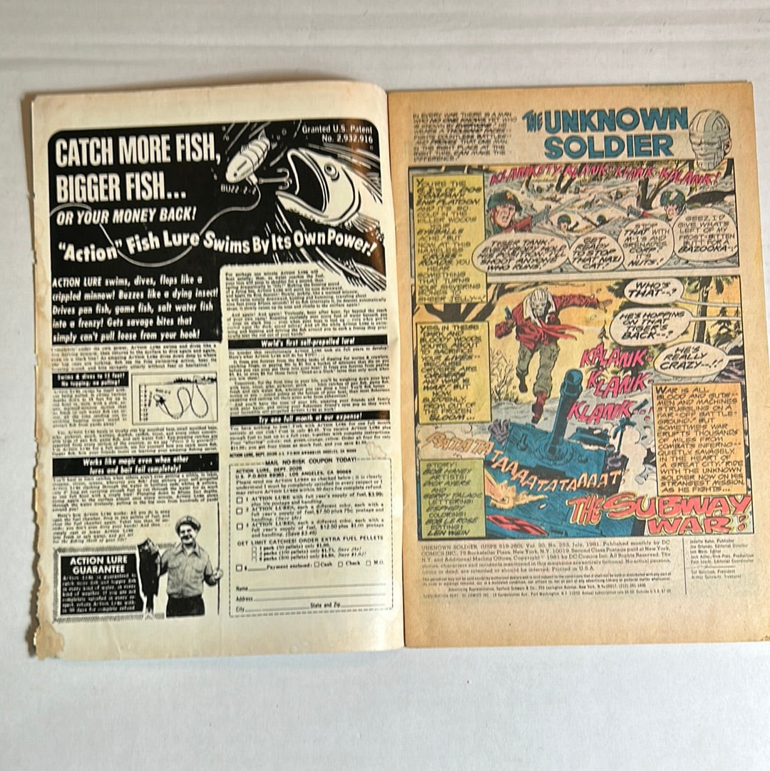The Unknown Soldier by DC Comics “Fury on Two Fronts with Two Combat Stars!” #253 Comic Book