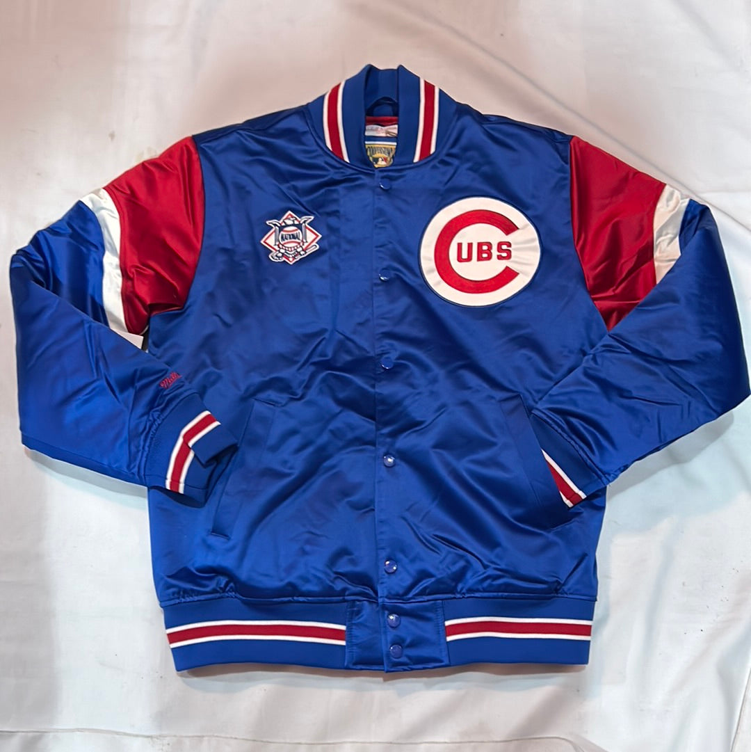 Chicago Cubs MLB Mitchell & Ness Cooperstown Collection Heavyweight Mens Satin Jacket