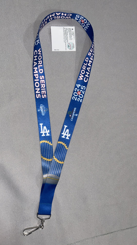 Los Angeles Dodgers MLB 2024 &amp; 2025 World Series Back-to-Back Champions Landyard