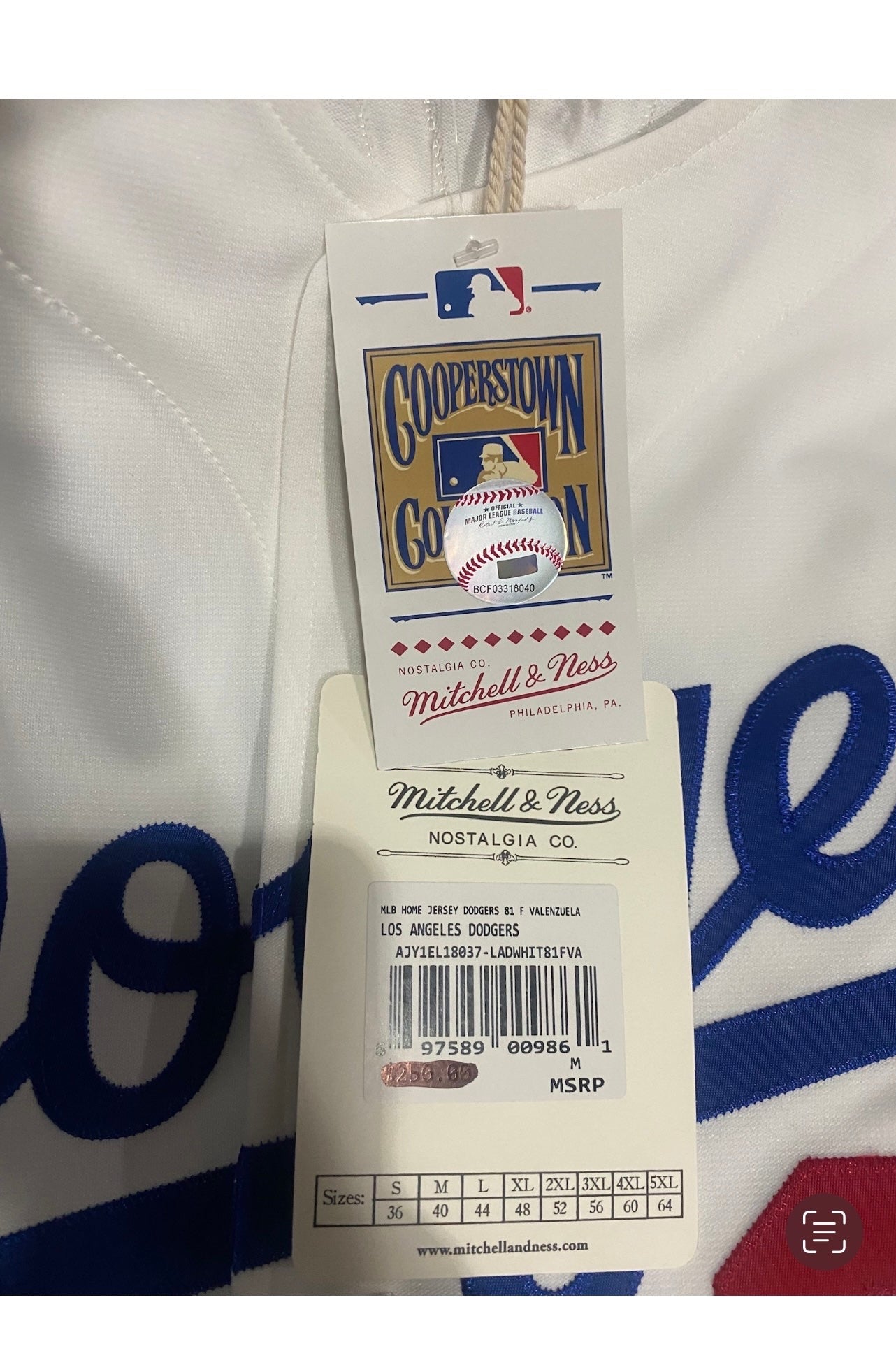 Los Angeles Dodgers MLB Mitchell & Ness Cooperstown Collection #34 Valenzuela Authentic Home 1981 Mens Jersey