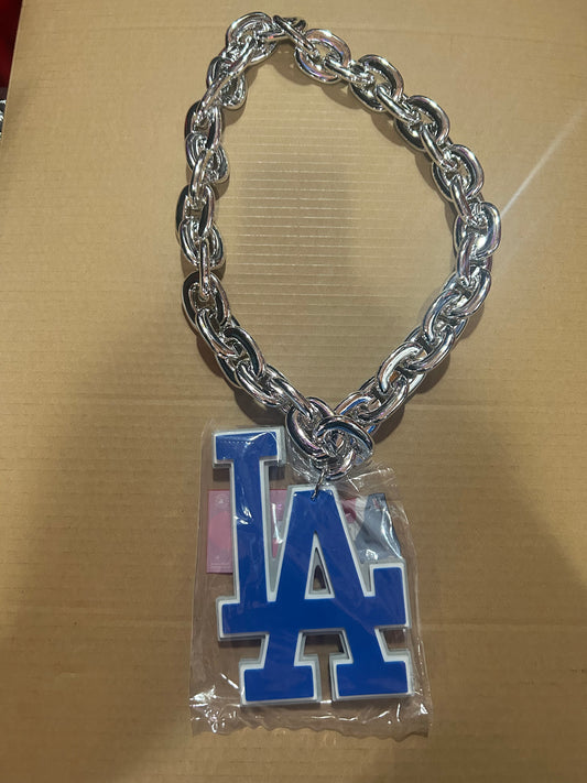 Los Angeles Dodgers MLB Fanchain - Royal Blue - Silver Chain