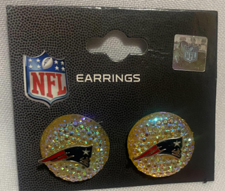 New England Patriots NFL Collectible Front-Back Earrings Hypo-Allergenic