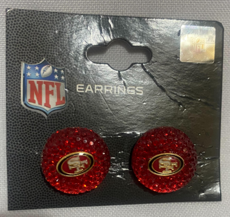 San Francisco 49Ers NFL Collectible Front-Back Earrings Hypo-Allergenic