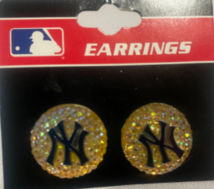 New York Yankees MLB Collectible Front-Back Earrings Hypo-Allergenic