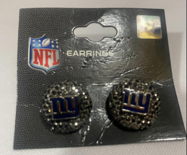 New York Giants NFL Collectible Front-Back Earrings Hypo-Allergenic