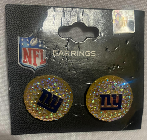 New York Giants NFL Collectible Front-Back Earrings Hypo-Allergenic