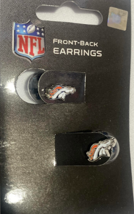 Denver Broncos NFL Collectible Front-Back Earrings Hypo-Allergenic