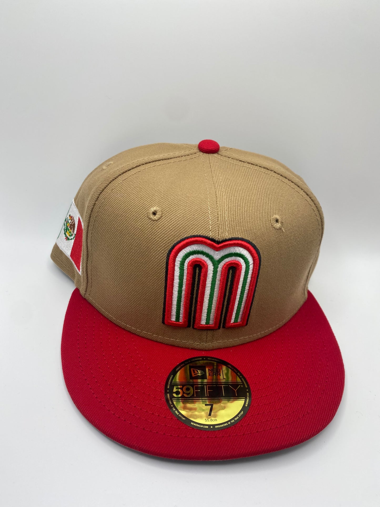 Mexico 2023 World Baseball Classic 59FIFTY New Era Fitted Hat Khaki/Red