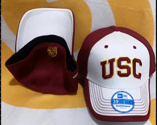 USC Trojans New Era 39Thirty Flex-Fitted Hat - White/Cardinal