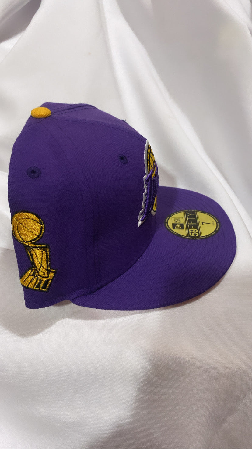 Los Angeles Lakers NBA 59Fifty New Era Palm Trees Pink Visor Mens Fitted Hat