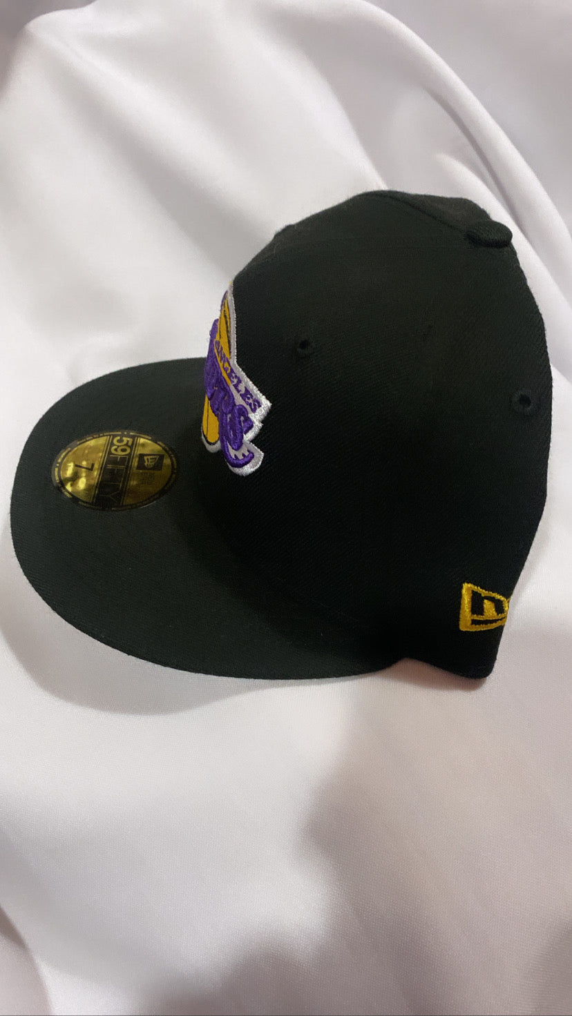 Los Angeles Lakers NBA 59Fifty New Era Team Wordmark on Visor Fitted Hat