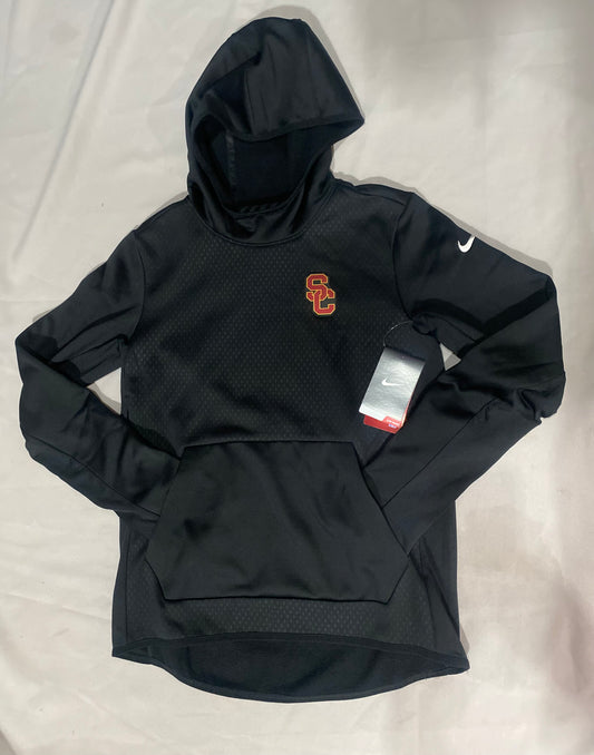 USC Trojans Nike Therma-Fit Black Pocket Pullover Hoodie for Women