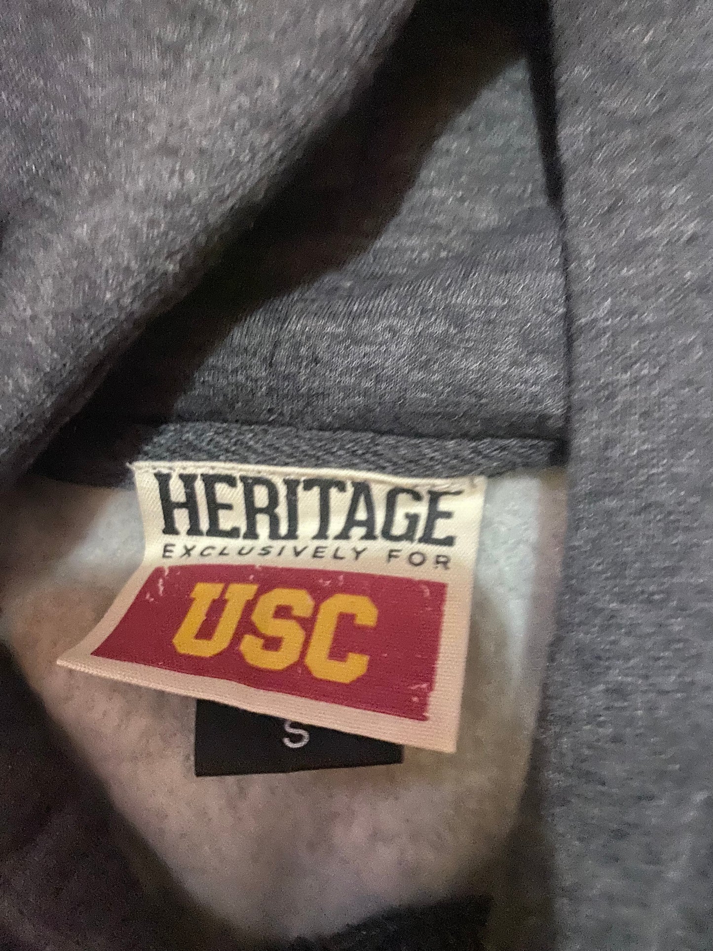 USC Trojans Heritage Fleece Charcoal Grey Youth Size Hoodie